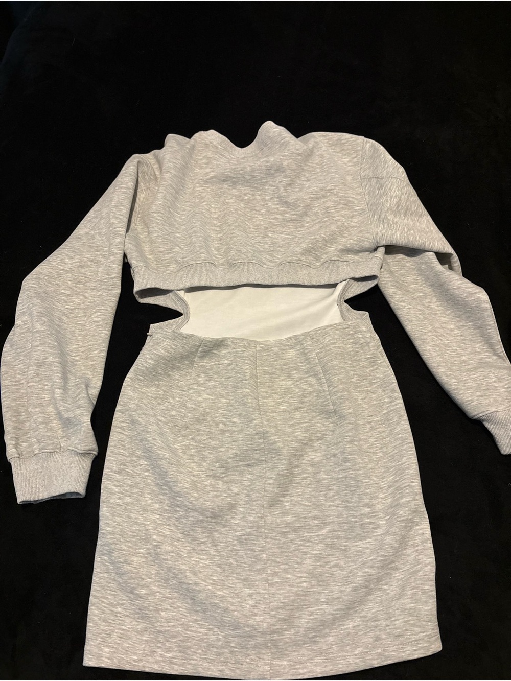 Grey Cutout Sweatshirt Dress - Women